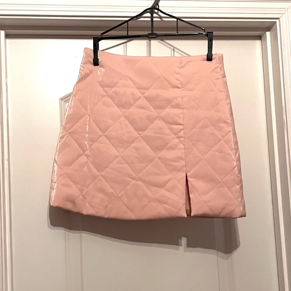 Pink Forever 21 Quilted Mini Skirt